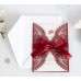 Wine Red Invitation Laser Wedding Invitation Card With Ribbon Bow